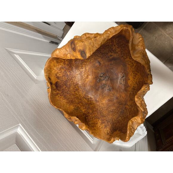 Hand-Carved Manzanita Burl Wood Bowl  Signed Sculptural Bowl 15" Approx. - Picture 3 of 14